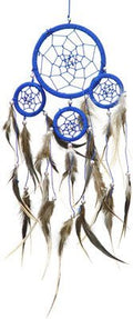 DreamCatcher ~ Blue DreamCatcher with Feathers ~ Approx 3.5 Diameter 1 Foot Long