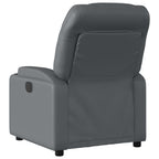 vidaXL Massage Recliner Chair - Gray Faux Leather, Manual Reclining, 6-Point Vibration, Cup Holders, Living Room Seating