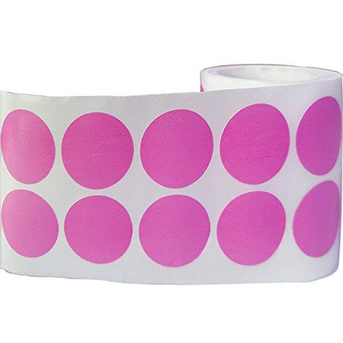 1 Inch Round Label Color Coding Label Adhesive Shooting Target Stickers,Self-Adhesive Circle Dot Sticker For Garage Sale,Pink, 5