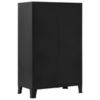 vidaXL Steel Office Cabinet with Mesh Doors ?Black Industrial Style Cabinet with 3 Compartments & 2 Drawers for Efficient File Storage ?Durable, Easy-to-Clean ?29.5"x15.7"x47.2"