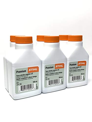 Stihl Premium 2 Cycle Oil 6-Pack 50:1 Mix Bottle 100Ml For 5 Liters (3.4 Oz For 1.3 Gallon)
