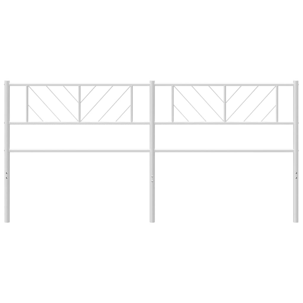 vidaXL Classic White Metal Headboard - Durable Steel Construction, Suitable for 76&quot; Mattress Width, Offers Excellent Back Support - Easy Assembly