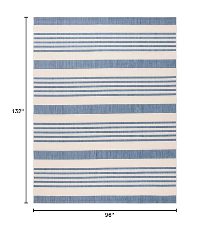 Safavieh Courtyard Collection Area Rug - 8' X 11', Beige & Blue, Non-Shedding & Easy Care, Indoor/Outdoor & Washable-Ideal For P