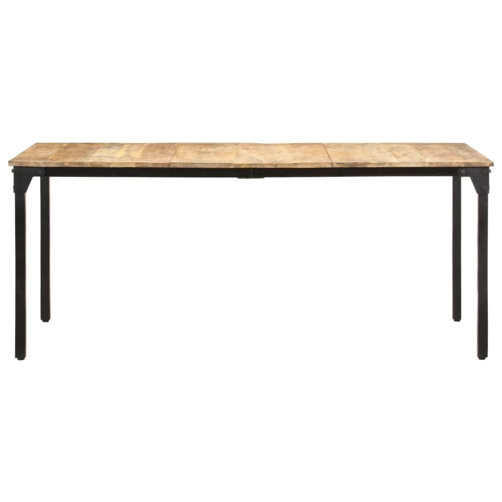 vidaXL Industrial Wood Dining Table - 70.9&quot;x35.4&quot;x29.9&quot; Rectangular Dining Table with Rough Mango Wood Top & Powder-Coated Iron Legs - Assembly Required, Durable and Stable