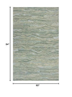 HomeRoots 5'X7' Seafoam Blue Hand Tufted Abstract Indoor Area Rug