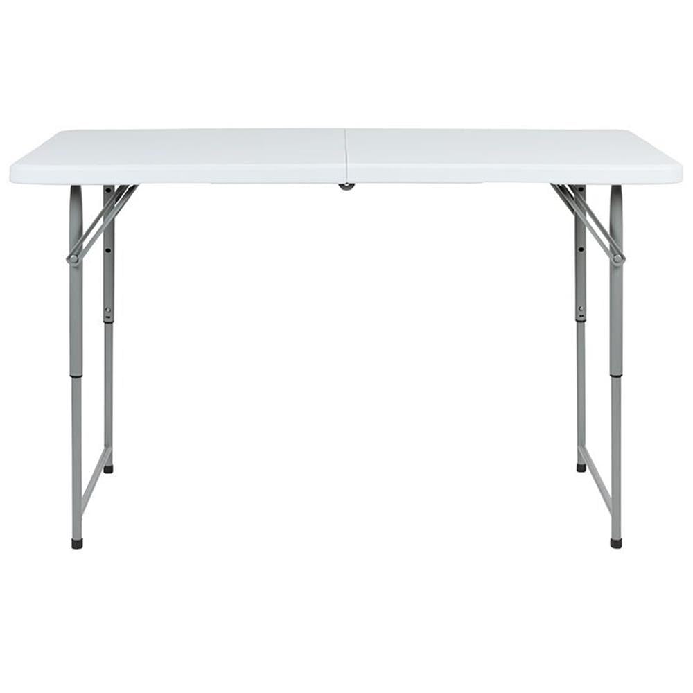 Flash Furniture 4-Foot Height Adjustable Bi-Fold Granite White Plastic Folding Table