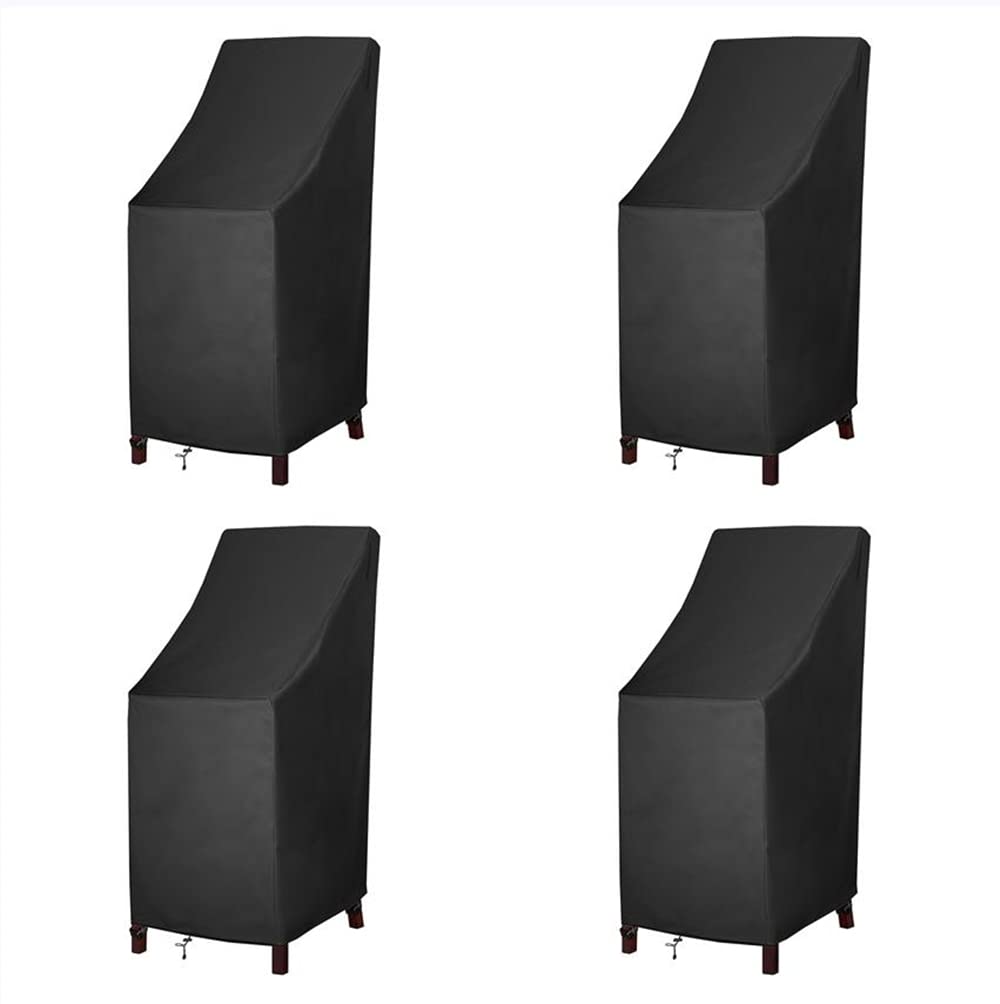 Patio Chair Covers High Back Patio Chair Cover, Stackable Outdoor Covers, Durable 600D Oxford Barstool Chair Covers, Heavy Duty