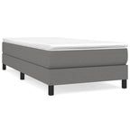 vidaXL Dark Gray Box Spring Bed Frame - Twin XL with Supportive Plywood Slats, Sturdy Legs and Durable Fabric, Ideal for Bedroom