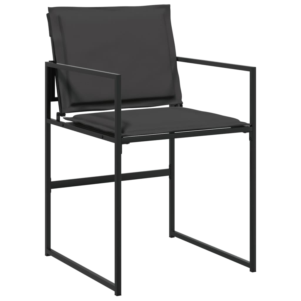 vidaXL Patio Dining Set 13 Piece Black Textilene Cushioned Garden Furniture - Durable UV Resistant Tempered Glass Table & Folding Chairs with Removable Covers