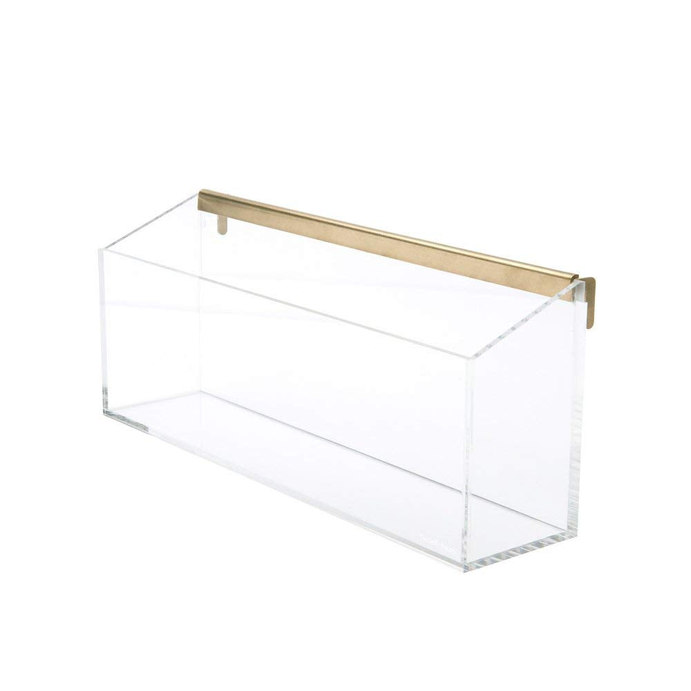 Russell+Hazel Acrylic Wall Valet, Clear With Gold-Toned Hardware, 12.375    X 3.5    X 5.125