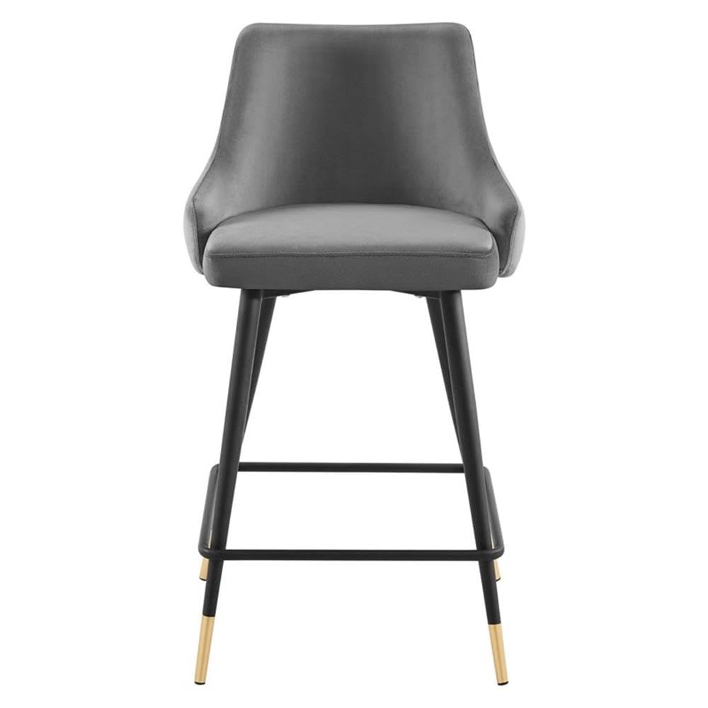 Modway Adorn Performance Velvet Counter Stool, Gray