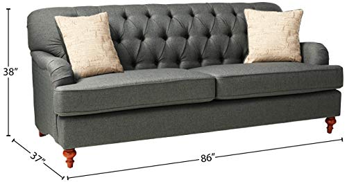 Acme Alianza Sofa (with 2 Pillows) in Dark Gray Fabric