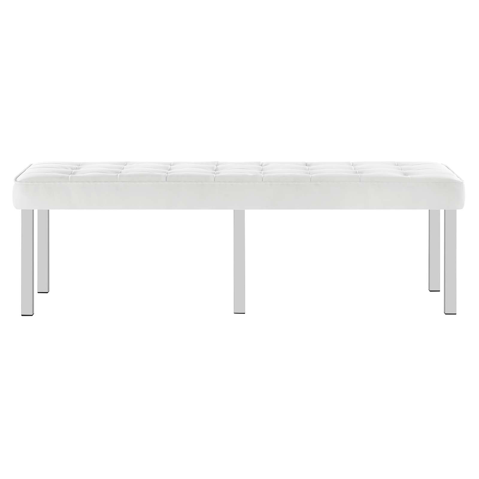 Modway Loft Tufted Vegan Leather Upholstered Accent Bench