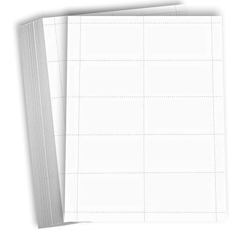 Hamilco Blank Business Cards Card Stock Paper - White Mini Note Index Perforated Cardstock For Printer - Heavy Weight 80 Lb 3 1/
