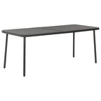 vidaXL 7-Piece Contemporary Patio Dining Set, Dark Gray - Industrial-Style Outdoor Furniture Set with Stackable Chairs, Durable Steel Construction