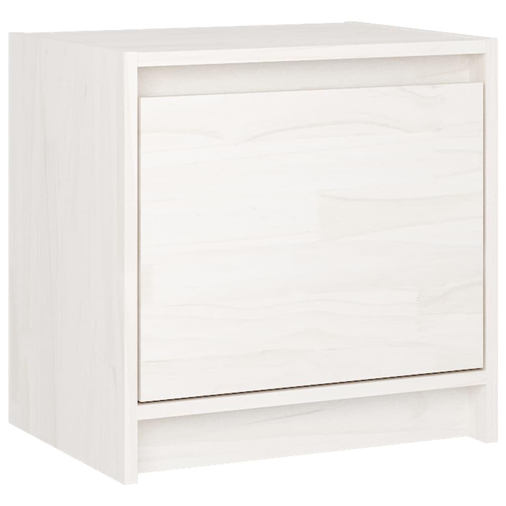 Vidaxl Bedside Cabinet White 15.7&quot;X12&quot;X15.7&quot; Solid Pinewood