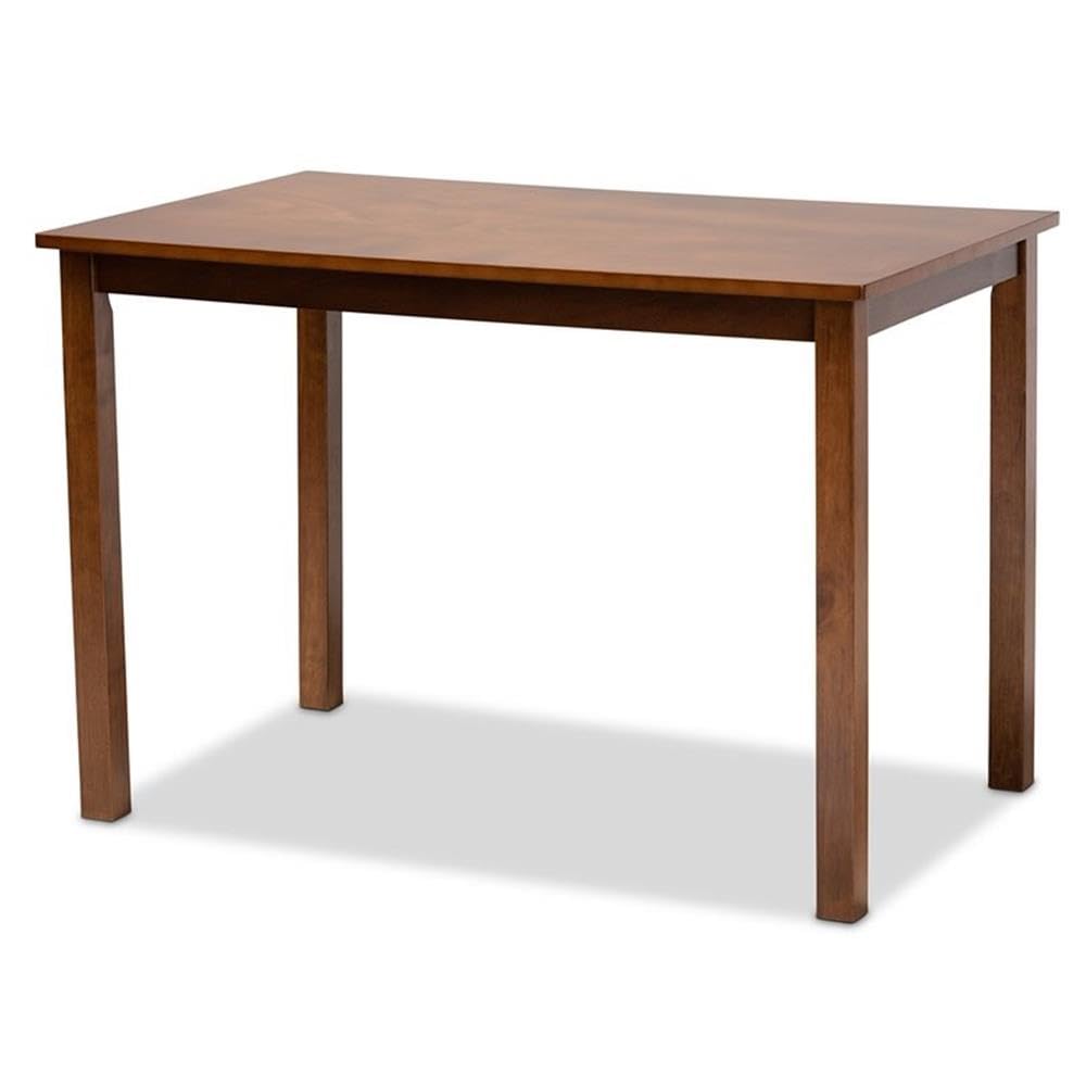 Baxton Studio Seda Modern and Contemporary Grey Fabric Upholstered and Walnut Brown Finished Wood 5-Piece Dining Set