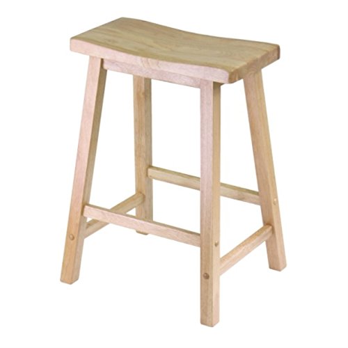 Ergode 24" Wood Counter Height Stool - Stylish, Modern, Natural Finish, Easy Assembly