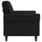 vidaXL 2-Seater Sofa in Black Faux Leather: Modern Design, Comfortably Padded, Stain-Resistant Upholstery, Sturdy Metal Frame, Ample Seating Space