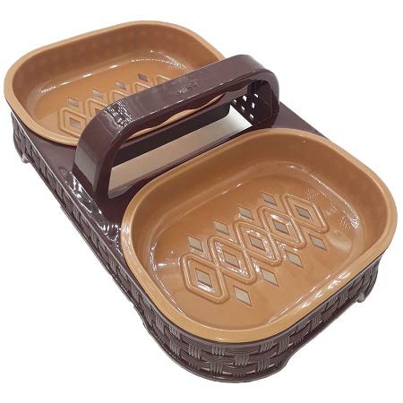 R Dabhi Soap Holder Plastic Soap Dish Tray  Two Part Soapbar Stand for Bathroom  Detachable Designer  Water Draining Holes M