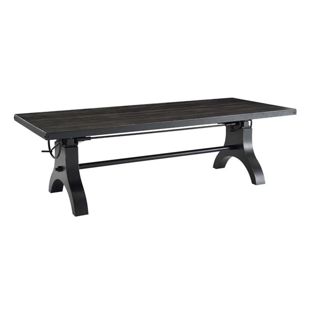 Modway 96' Crank Height Adjustable Rectangle Conference Dining Table, Black