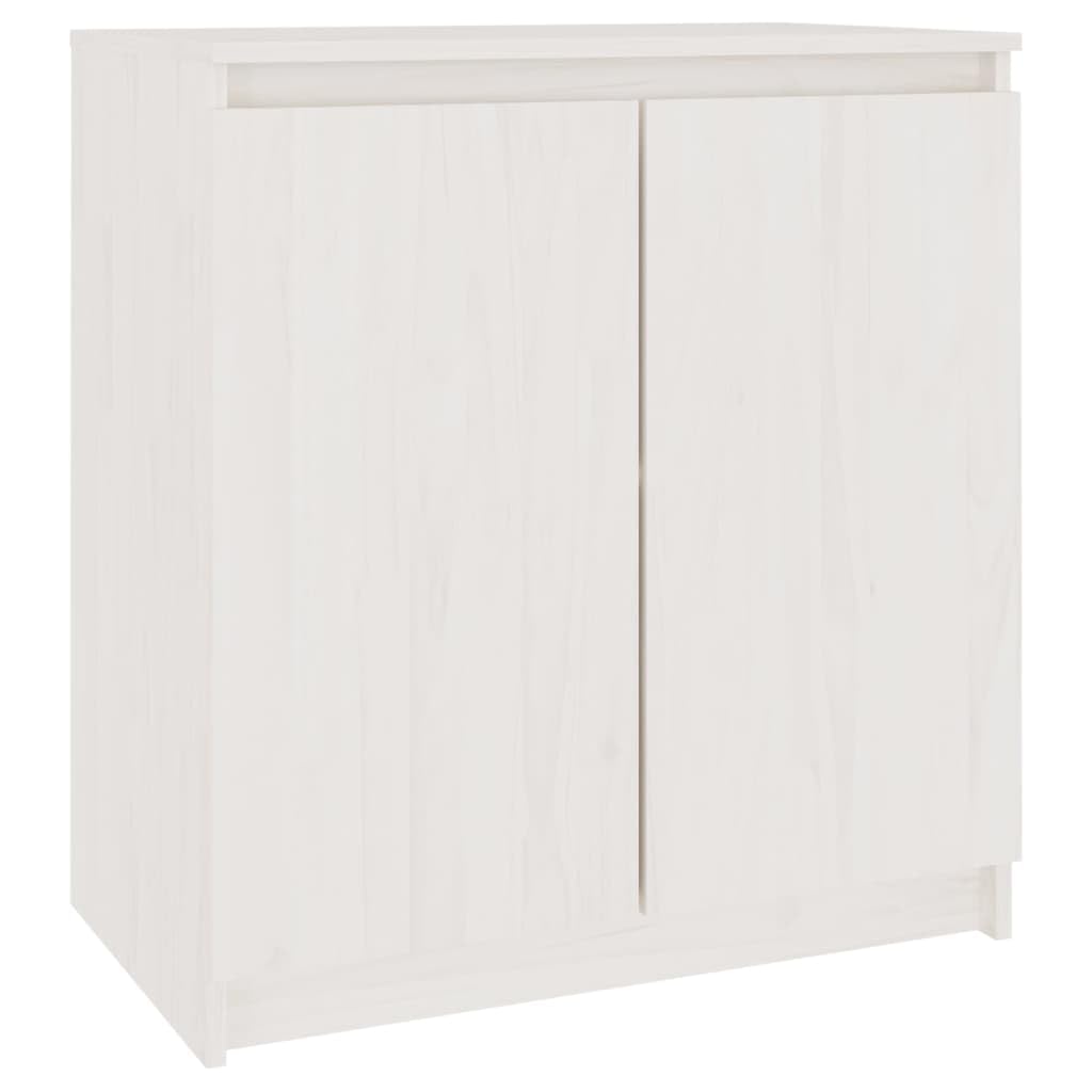 vidaXL Side Cabinet White 23.6&quot;x14.2&quot;x25.6&quot; Solid Wood Pine