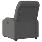 vidaXL Massage Recliner Chair - Manual, Vibrating, Dark Gray Fabric, Multi-Position, Foam Padded, Cup Holders, Solid Wood/Metal Frame for Office, Living Room, Bedroom