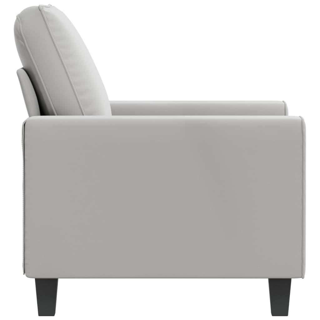 vidaXL Sofa Chair with Microfiber Upholstery in Light Gray - Comfortable Seating with Thick Padding, Sturdy Frame, Easy Assembly, Modern Look for Any Room.