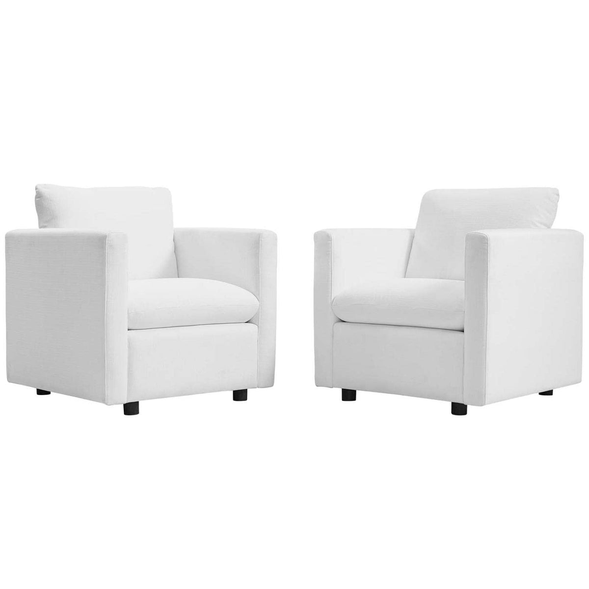 Modway Activate Upholstered Fabric Armchair Set Of 2, White