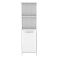 DEPOT E-SHOP Leticia Nightstand with Open Shelf and 2 Legs, Light Oak/White