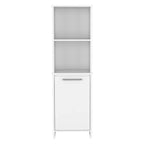 DEPOT E-SHOP Leticia Nightstand with Open Shelf and 2 Legs, Light Oak/White