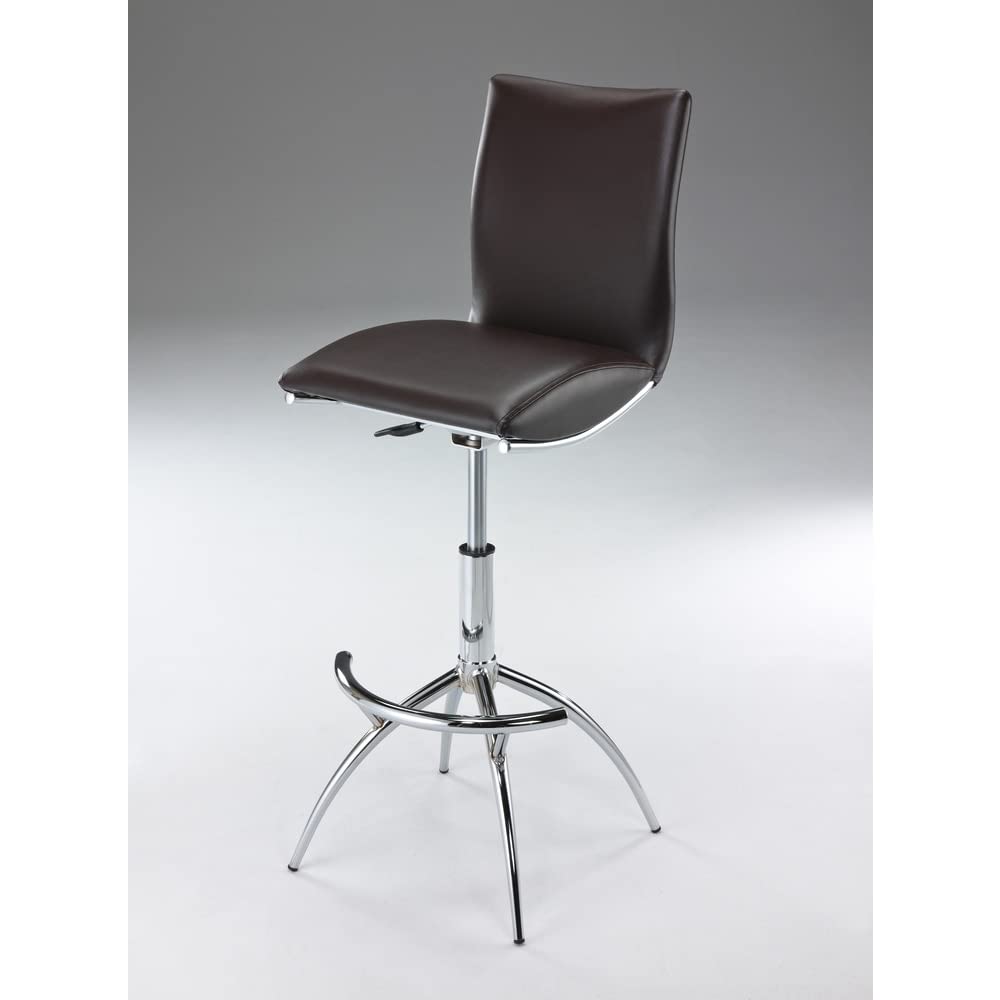 Creative Images Adjustable Swivel Faux Leather Barstool (Set Of 2) Red Faux Leather