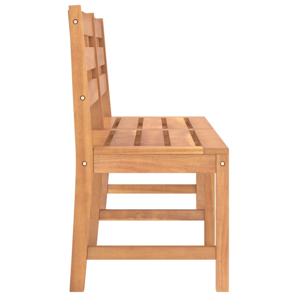 vidaXL Solid Teak Wood Patio Bench - Waterproof Outdoor Seating with Refined Look and Warm Color, Fit for Garden or Patio, 44.9 Inches
