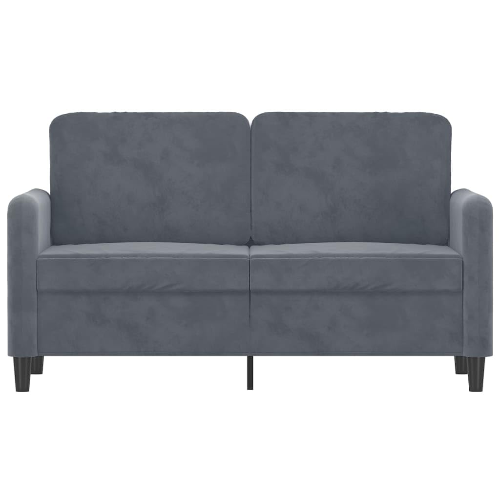 vidaXL Modern 2-Seater Sofa in Dark Gray - Soft Velvet Upholstered, Roomy Seats with Armrests, Stylish Design for Living Room
