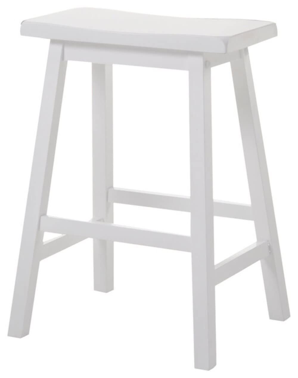 HomeRoots Furniture Rubber Wood White 29' Bar Stool, Multicolor