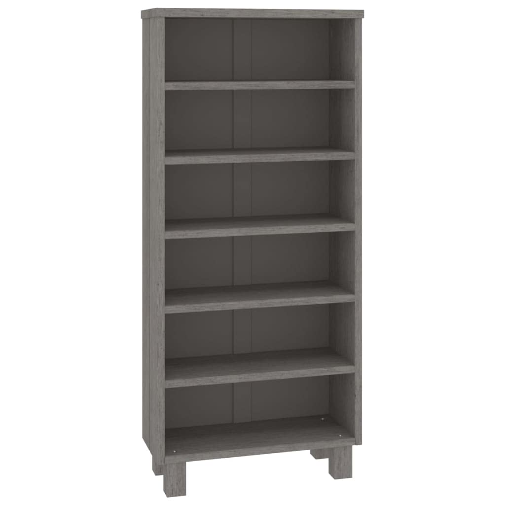 vidaXL Solid Wood Pine CD Cabinet - HAMAR Collection - Light Gray Modern Storage Unit for Music Collection & More - 17.7&quot;x7.1&quot;x39.4&quot;