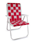 Lawn Chair Usa - Outdoor Chairs For Camping, Sports And Beach. Chairs Made With Lightweight Aluminum Frames And Uv-Resistant Webbing. Folds For Easy Storage (Red//White)