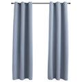 vidaXL Blackout Curtains with Rings 2 pcs Gray 37"x63" Fabric