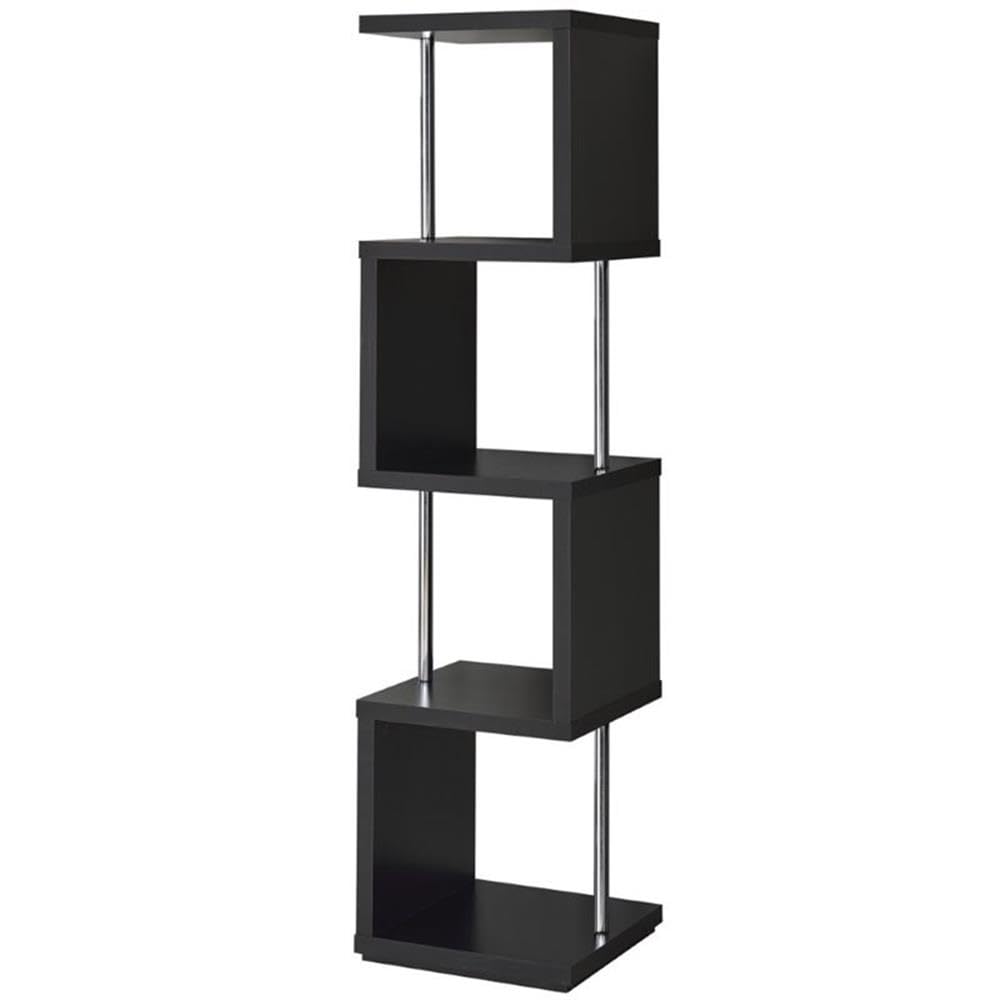 Coaster Home Furnishings Baxter 4-Shelf Bookcase Black Chrome