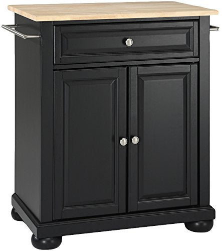 Crosley Furniture Alexandria Cuisine Kitchen Island With Natural Wood Top - Classic Cherry
