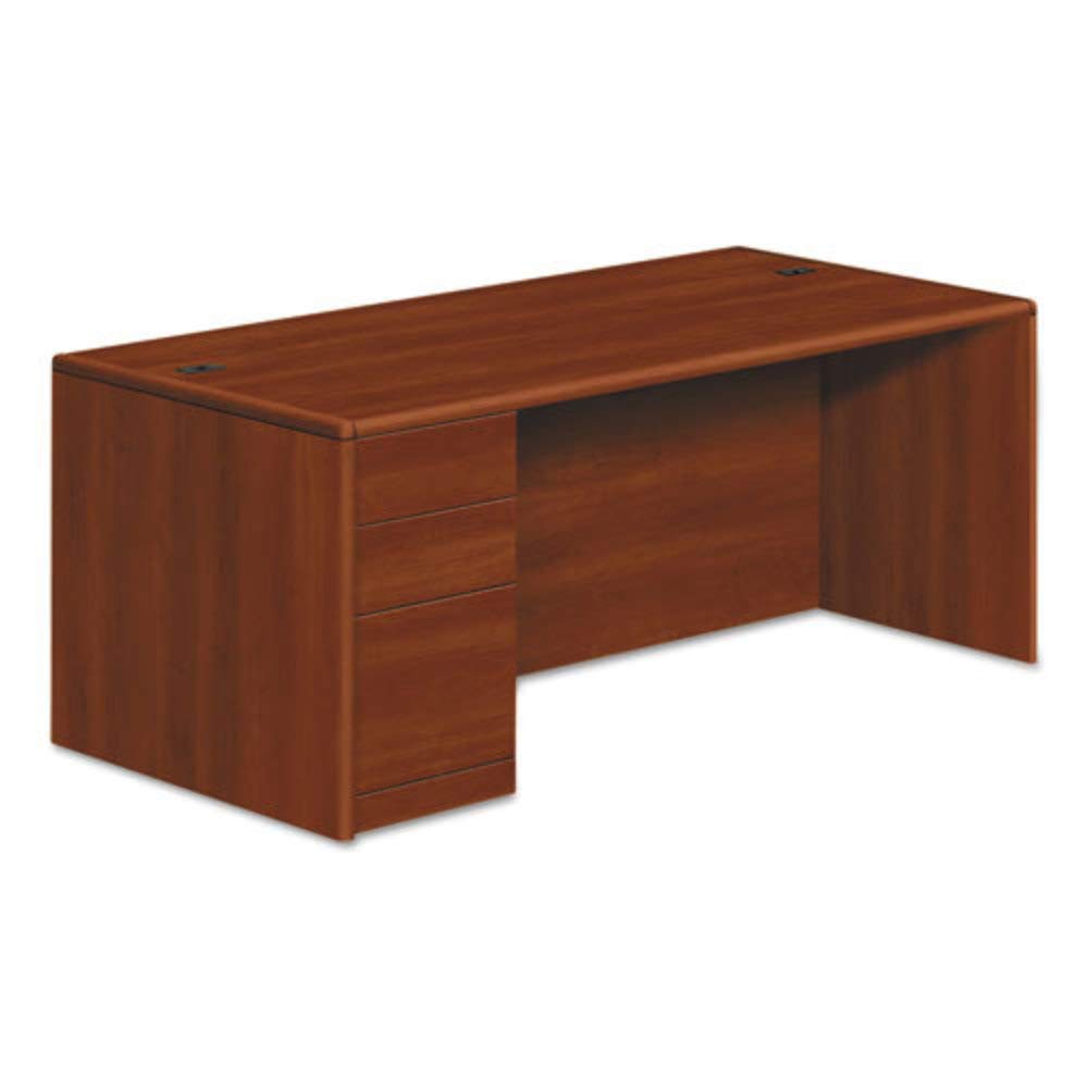 Hon 10788Lco 10700 Series Single Pedestal Desk, Full Left Pedestal, 72 X 36 X 29 1/2, Cognac