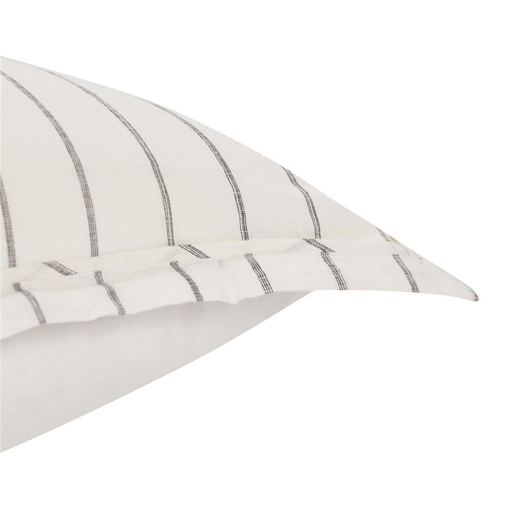 Kosas Home Kingston 26X26 Stripe Linen And Solid Cotton Euro Sham In Ivory