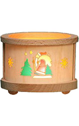 Glasser 4383 Richard Glaesser Tea Light Luminary-Santa-2.5" H W X 3" D, Brown