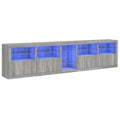 vidaXL Sideboard with LED Lights Gray Sonoma 111.4inchx14.6inchx26.4