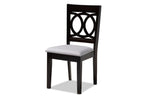 Baxton Studio Lenoir Modern and Contemporary Gray Fabric Upholstered Espresso Brown Finished Wood Dining Chair