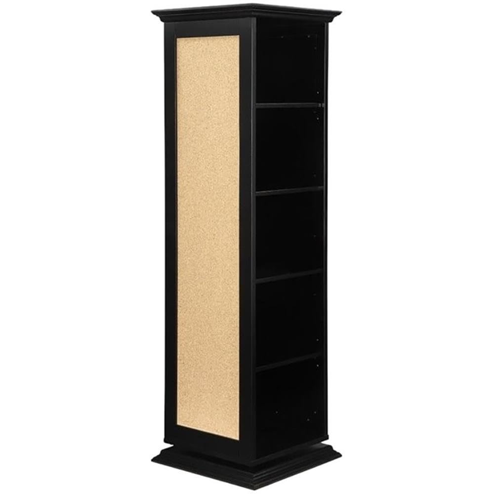Coaster Furniture Coaster Casual Black Accent Cabinet with Storage Shelves Cork Board and Mirror 910083
