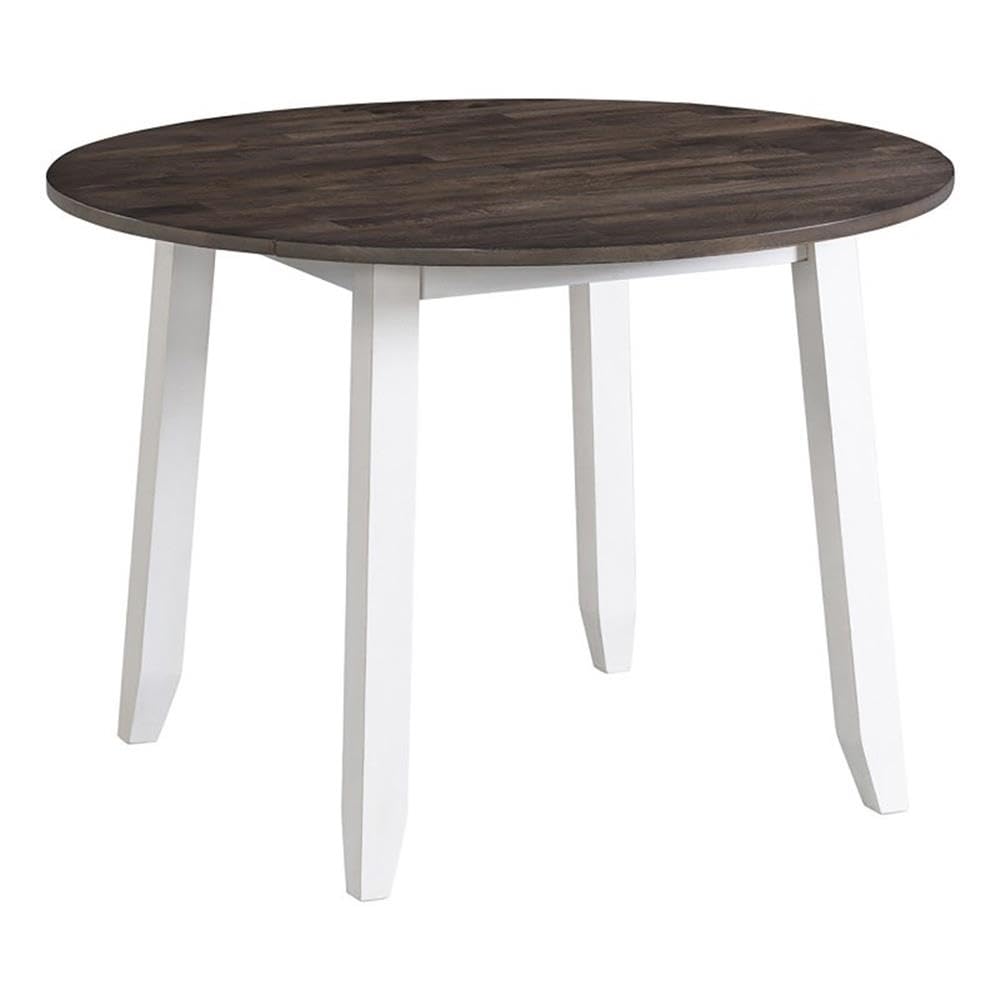 Intercon Kona 42" Drop Leaf Table with 4 Legs, Gray & White