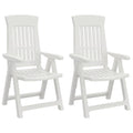 vidaXL Set of 2 Reclining Patio Chairs, Adjustable Backrest, Foldable & Lightweight Easy to Move, Durable Weather-Resistant Outd