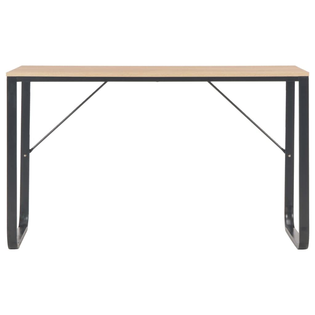 vidaXL Industrial Design - Space-Saving Computer Desk in Black and Oak – Engineered Wood and Powder-Coated Metal – Large Working Area – Versatile and Sturdy