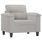 vidaXL Light Gray Microfiber Fabric Sofa Chair - Modern Design Comfortable Seating - Sturdy Metal Frame - Ideal for Reading & Relaxing - Living Room Furniture